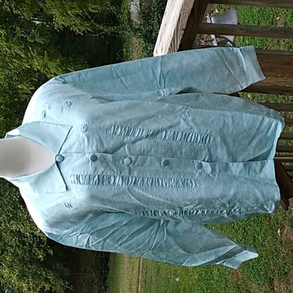 Vintage 1980s Great Cavalier by St Paul silk linen blend large jacket - Picture 1 of 5